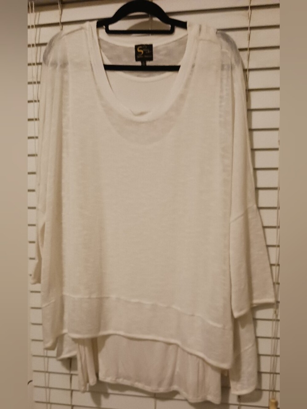 Serena Williams White Layered Scoop Neck Tunic Size 2X Never Worn